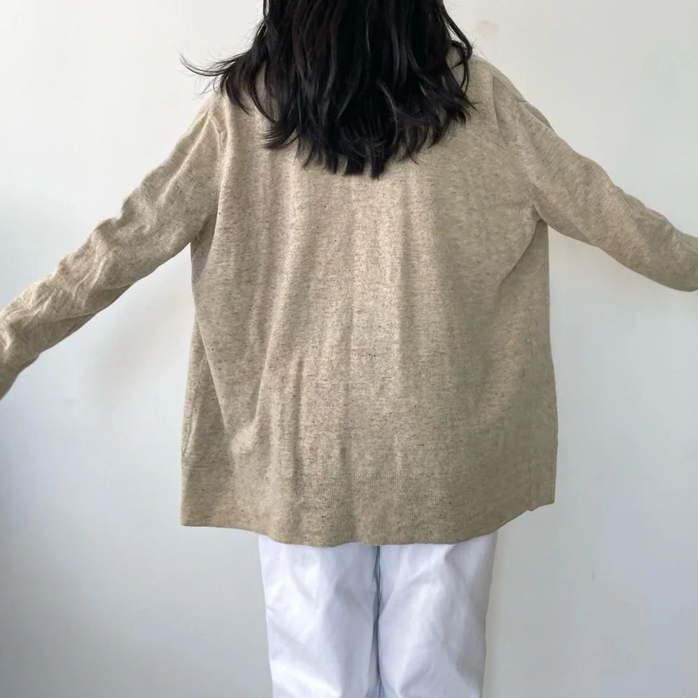 COS Beige V-Neck Wool Cardigan - Small/Medium - Picture 4 of 4